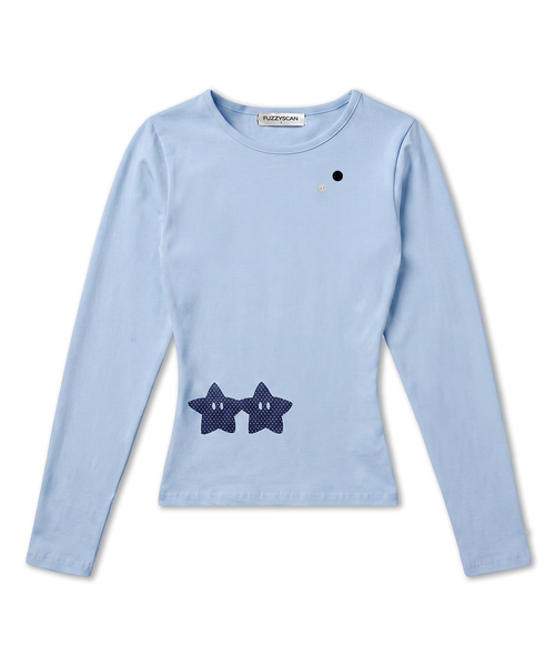 FUZZY SCAN(ファジスキャン)の「ボタンホールドハンドロングスリーブ10カラー(Tシャツ/カットソー・レディース・ライトグレー/ホワイト/ベージュ/クリーム/スカイブルー/パープル/チャコールグレー/ネイビー/カーキ/ピンク・ONE SIZE)」の7枚目の写真