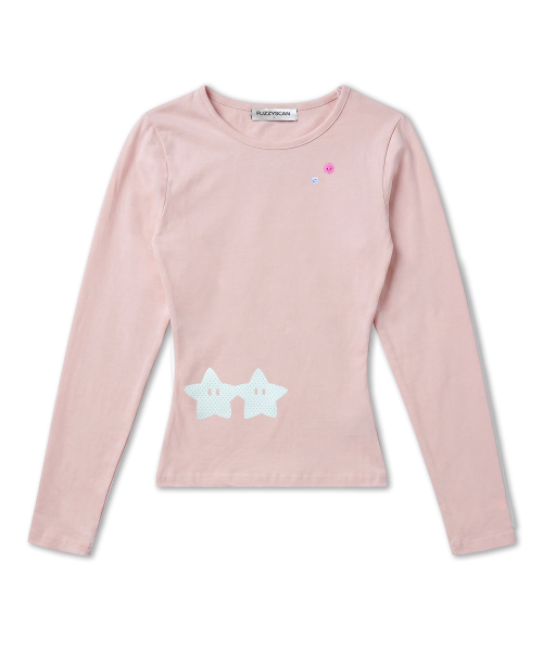 FUZZY SCAN(ファジスキャン)の「ボタンホールドハンドロングスリーブ10カラー(Tシャツ/カットソー・レディース・ライトグレー/ホワイト/ベージュ/クリーム/スカイブルー/パープル/チャコールグレー/ネイビー/カーキ/ピンク・ONE SIZE)」の15枚目の写真