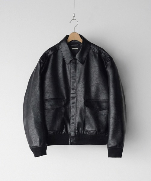 WYM LIDNM(ウィム バイ リドム)の「A-2 ARTIFICIAL GRAIN FLIGHT JACKET(ブルゾン・メンズ・ブラック/ダークブラウン・S/XS/M/L)」の16枚目の写真
