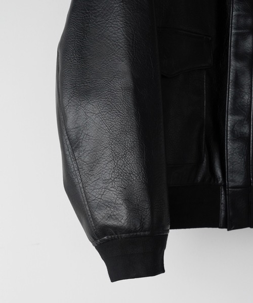 WYM LIDNM(ウィム バイ リドム)の「A-2 ARTIFICIAL GRAIN FLIGHT JACKET(ブルゾン・メンズ・ブラック/ダークブラウン・S/XS/M/L)」の19枚目の写真
