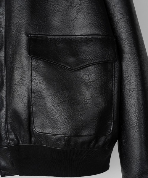 WYM LIDNM(ウィム バイ リドム)の「A-2 ARTIFICIAL GRAIN FLIGHT JACKET(ブルゾン・メンズ・ブラック/ダークブラウン・S/XS/M/L)」の20枚目の写真