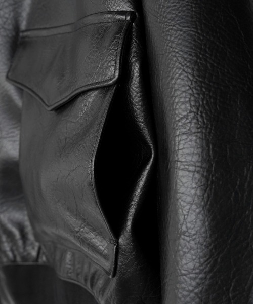 WYM LIDNM(ウィム バイ リドム)の「A-2 ARTIFICIAL GRAIN FLIGHT JACKET(ブルゾン・メンズ・ブラック/ダークブラウン・S/XS/M/L)」の21枚目の写真