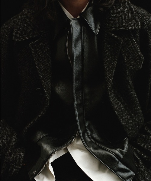 WYM LIDNM(ウィム バイ リドム)の「A-2 ARTIFICIAL GRAIN FLIGHT JACKET(ブルゾン・メンズ・ブラック/ダークブラウン・S/XS/M/L)」の15枚目の写真