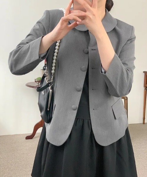 FAVORITO(ファヴォリート)の「デカ襟テーラードジャケット(その他アウター・レディース・グレー/ブラック・F)」の12枚目の写真
