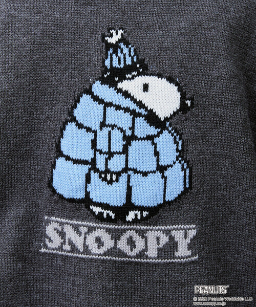 PUBLUX(パブリュクス)の「PUBLUX/パブリュクス THE PEANUTS/Snoopy/Woodstock/スヌーピー/ウッドストック デザインニット 限定展開(ニット/セーター・メンズ・グレー/レッド/ブラウン/イエロー/ダークブラウン・SMALL/LARGE/MEDIUM)」の12枚目の写真