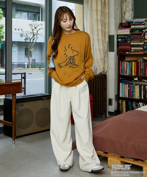 PUBLUX(パブリュクス)の「PUBLUX/パブリュクス THE PEANUTS/Snoopy/Woodstock/スヌーピー/ウッドストック デザインニット 限定展開(ニット/セーター・メンズ・グレー/レッド/ブラウン/イエロー/ダークブラウン・SMALL/LARGE/MEDIUM)」の16枚目の写真