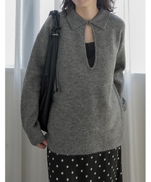 [2026AW PRE ORDER]アルパカタッチホック付き2WAYニットトップス