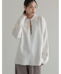 [2026AW PRE ORDER]アルパカタッチホック付き2WAYニットトップス