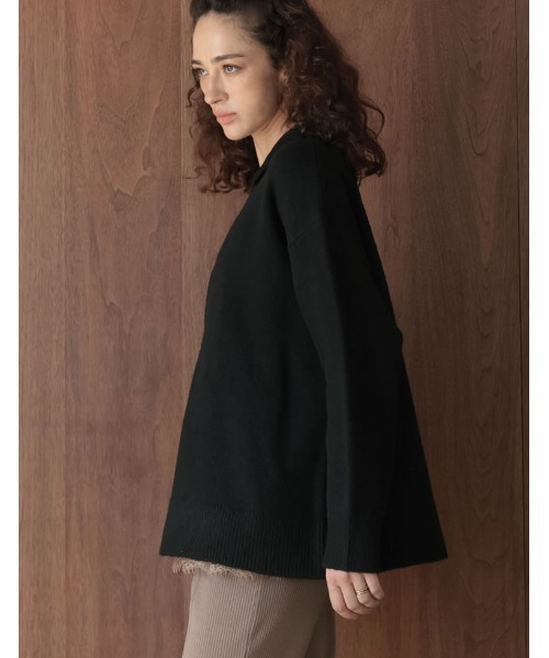 Re:EDIT（リエディ）の「[2026AW PRE ORDER]アルパカタッチホック付き2WAYニットトップス（ニット/セーター・レディース・アイボリー/ブラウン/ベージュ/グレー/ブラック・LARGE/MEDIUM）」の7枚目の写真