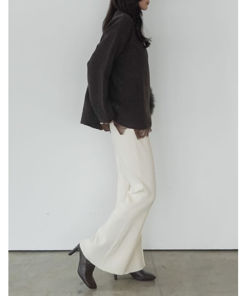 Re:EDIT（リエディ）の「[2026AW PRE ORDER]アルパカタッチホック付き2WAYニットトップス（ニット/セーター・レディース・アイボリー/ブラウン/ベージュ/グレー/ブラック・LARGE/MEDIUM）」の17枚目の写真