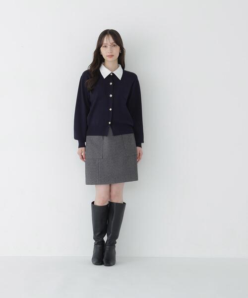 NATURAL BEAUTY BASIC(ナチュラルビューティーベーシック)の「〈WEB限定〉2WAYカラーニットカーディガン(カーディガン/ボレロ・レディース・ネイビー/オフホワイト/チャコールグレー・FREE)」の16枚目の写真