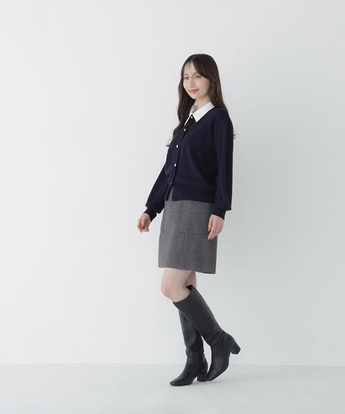 NATURAL BEAUTY BASIC(ナチュラルビューティーベーシック)の「〈WEB限定〉2WAYカラーニットカーディガン(カーディガン/ボレロ・レディース・ネイビー/オフホワイト/チャコールグレー・FREE)」の8枚目の写真