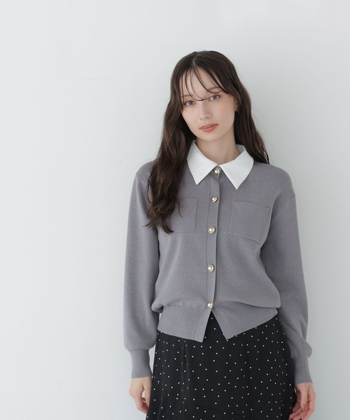 NATURAL BEAUTY BASIC(ナチュラルビューティーベーシック)の「〈WEB限定〉2WAYカラーニットカーディガン(カーディガン/ボレロ・レディース・ネイビー/オフホワイト/チャコールグレー・FREE)」の18枚目の写真