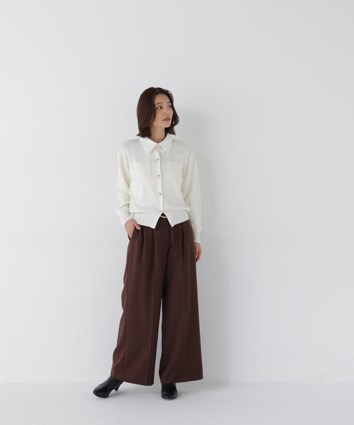 NATURAL BEAUTY BASIC(ナチュラルビューティーベーシック)の「〈WEB限定〉2WAYカラーニットカーディガン(カーディガン/ボレロ・レディース・ネイビー/オフホワイト/チャコールグレー・FREE)」の4枚目の写真