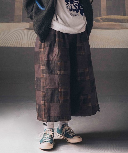 EFFECTEN(エフェクテン)の「mp15507-Check buggy short pants バギーショートパンツ(efsc-19)(その他パンツ・メンズ・ブラウン・ONE SIZE)」の1枚目の写真