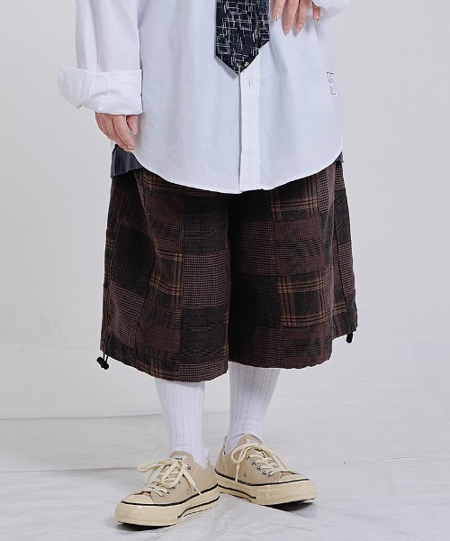 EFFECTEN(エフェクテン)の「mp15507-Check buggy short pants バギーショートパンツ(efsc-19)(その他パンツ・メンズ・ブラウン・ONE SIZE)」の5枚目の写真