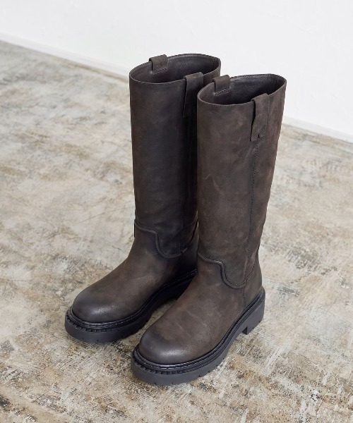 ASH(アッシュ)の「アッシュ【DETROIT】厚底ロングブーツ ビンテージ コンバット 5.5cmヒール(ブーツ・レディース・チャコールグレー・35/36/37/38/39)」の4枚目の写真
