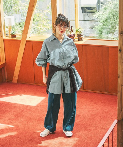 niko and...(ニコアンド)の「ケアイージーアソートBOYシャツ(シャツ/ブラウス・レディース・グリーン/ブルー/ブラウン・MEDIUM/BIG(L))」の10枚目の写真