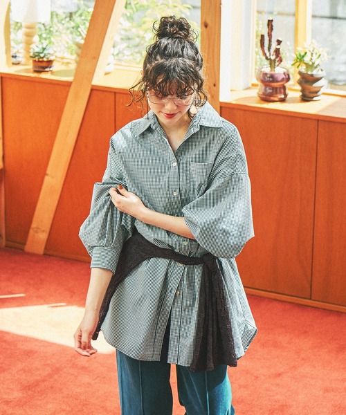niko and...(ニコアンド)の「ケアイージーアソートBOYシャツ(シャツ/ブラウス・レディース・グリーン/ブルー/ブラウン・MEDIUM/BIG(L))」の12枚目の写真
