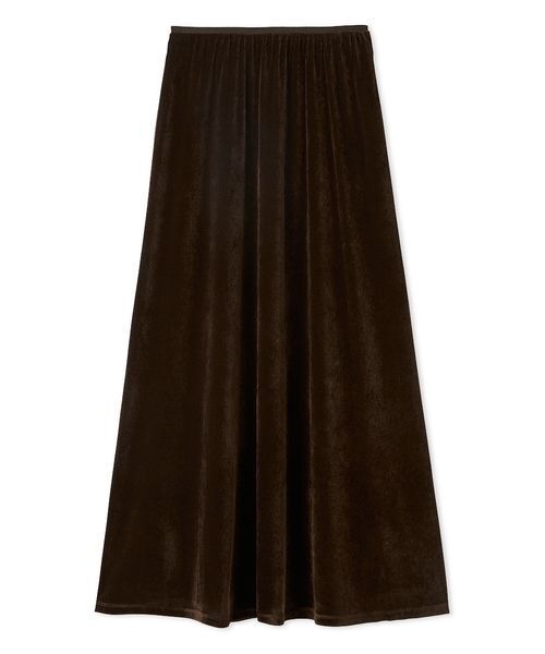 Mila Owen(ミラオーウェン)の「フロッキーベロアナロースカート(スカート・レディース・ベージュ/ブラウン/ピンク・1/0)」の2枚目の写真