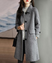 ロング丈 ストレート ウールコート