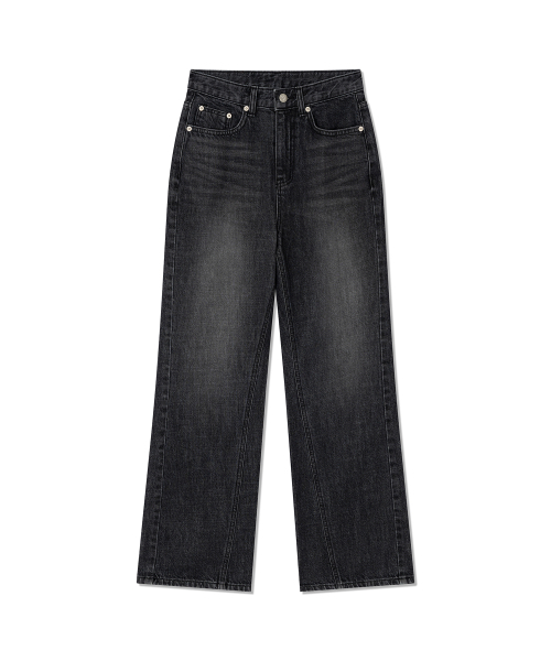 Yuje（ユジェ）の「CUT OUT DENIM 001 (2color, 3size)（デニムパンツ・レディース・ダークブルー/ブラック・SMALL/MEDIUM/LARGE）」の11枚目の写真
