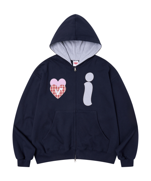 Video Jockey（ビデオジョッキー）の「ビキハート アプリケ フードパーカー [ネイビー]（パーカー・レディース・ネイビー・SMALL/MEDIUM）」の6枚目の写真