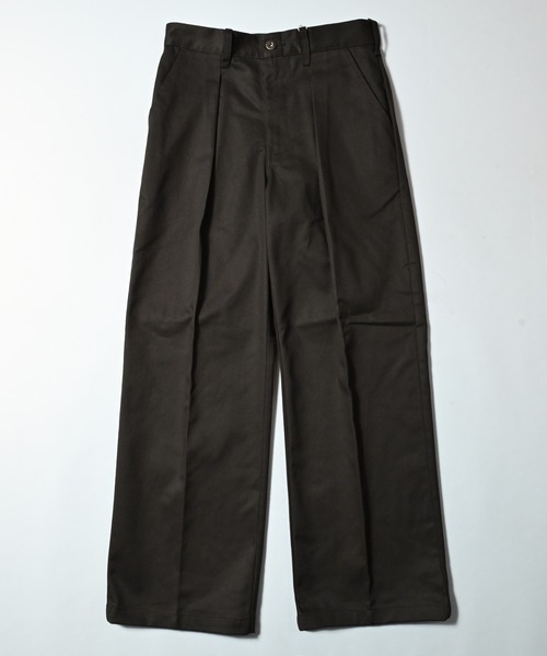 UNIVERSAL OVERALL(ユニバーサルオーバーオール)の「TUCK WIDE PANTS(チノパンツ・レディース・ネイビー/ベージュ/ダークブラウン/ブラック・M)」の3枚目の写真