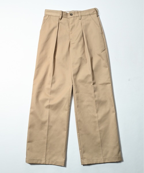 UNIVERSAL OVERALL(ユニバーサルオーバーオール)の「TUCK WIDE PANTS(チノパンツ・レディース・ネイビー/ベージュ/ダークブラウン/ブラック・M)」の1枚目の写真