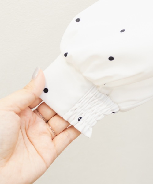 CLETTE(クレット)の「ドット柄カシュクール風フリルワンピース(ワンピース・レディース・ブラック/オフホワイト・3L/LL/4L)」の22枚目の写真