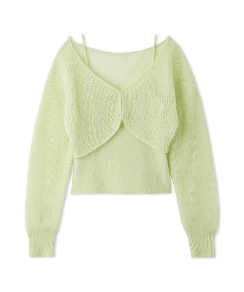 SNIDEL（スナイデル）の「ニットキャミセットモヘアカーデ（カーディガン/ボレロ・レディース・ライトピンク/ライム/アイボリー/グレー・F）」の12枚目の写真