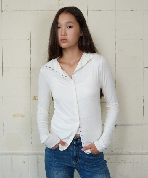 MOODBETTER(ムード ベター)の「FREESTYLE BUTTON LONG SLEEVE IVORY(Tシャツ/カットソー・レディース・その他・FREE)」の3枚目の写真