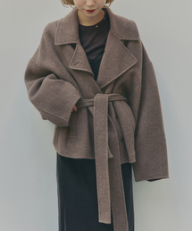 IENA LA BOUCLE メランジリバーウーレンショートコート