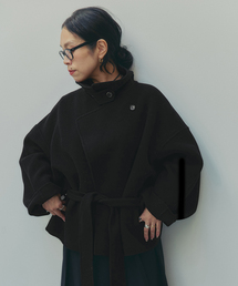IENA LA BOUCLE メランジリバーウーレンショートコート