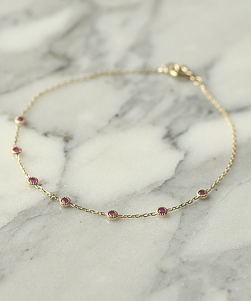 agete(アガット)の「【Dreamy Dreamy】K10ブレスレット(ブレスレット・レディース・ホワイト系その他/グリーン系その他/ネイビー/レッド系その他/ターコイズブルー・FREE)」の20枚目の写真