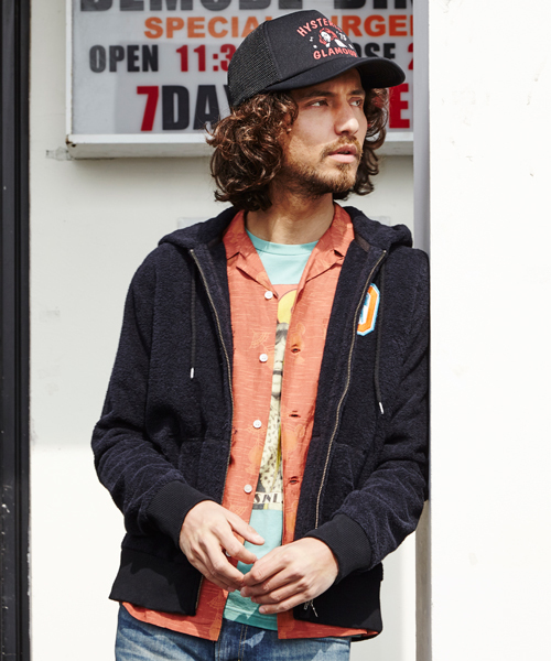 HYSTERIC GLAMOUR（ヒステリックグラマー）の「DETROITワッペン PK（パーカー・メンズ・ネイビー/トップグレー/ブラック・SMALL/MEDIUM/LARGE）」の2枚目の写真