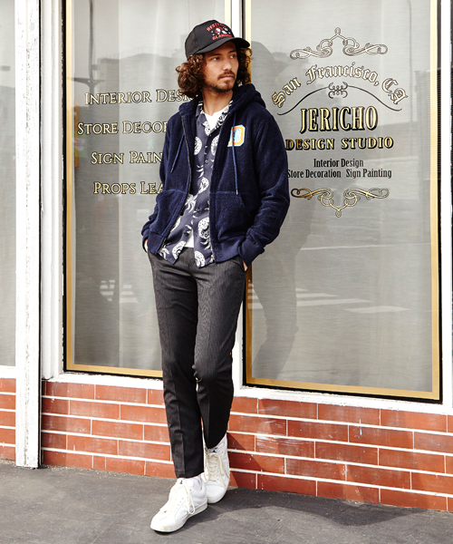 HYSTERIC GLAMOUR（ヒステリックグラマー）の「DETROITワッペン PK（パーカー・メンズ・ネイビー/トップグレー/ブラック・SMALL/MEDIUM/LARGE）」の6枚目の写真