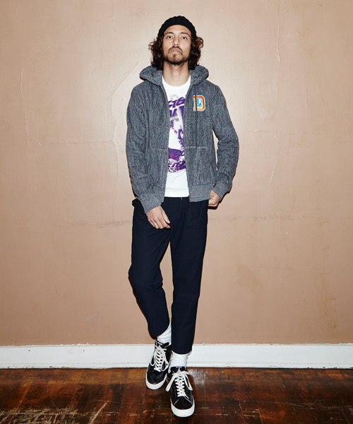 HYSTERIC GLAMOUR（ヒステリックグラマー）の「DETROITワッペン PK（パーカー・メンズ・ネイビー/トップグレー/ブラック・SMALL/MEDIUM/LARGE）」の8枚目の写真