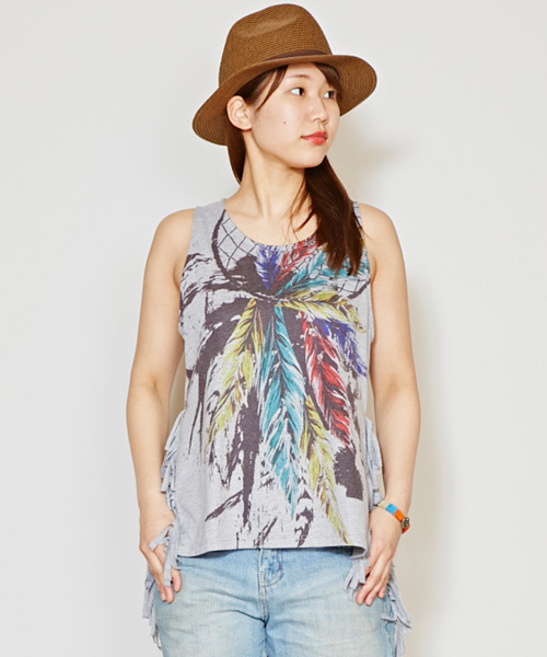 チャイハネ（チャイハネ）の「【チャイハネ】ドリームキャッチャーフリンジタンクトップ（タンクトップ・レディース・ホワイト/ベージュ/グレー・FREE）」の17枚目の写真