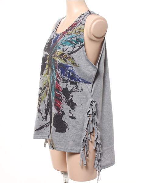 チャイハネ（チャイハネ）の「【チャイハネ】ドリームキャッチャーフリンジタンクトップ（タンクトップ・レディース・ホワイト/ベージュ/グレー・FREE）」の12枚目の写真