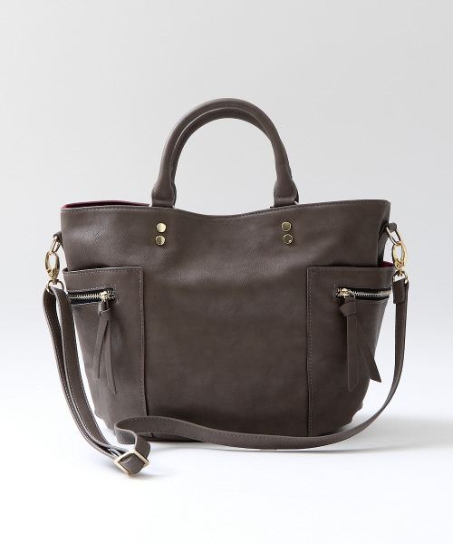 interstaple（インターステイプル）の「SOEUR/ｻｲﾄﾞﾎﾟｹｯﾄｼｮﾙﾀﾞｰ（ショルダーバッグ・レディース・ブラック/グリーン/ベージュ/ライトグレー/ダークグレー/ワインレッド/キャメル・FREE）」の3枚目の写真