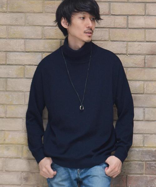 SHIPS JET BLUE(シップスジェットブルー)の「SHIPS JET BLUE: ルーズ タートルネックニット■(ニット/セーター・メンズ・ブラック/グレー/ネイビー・MEDIUM/LARGE)」の3枚目の写真