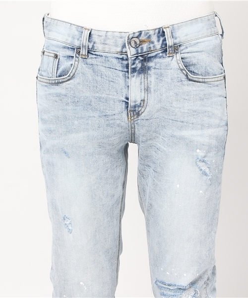 JACKROSE（ジャックローズ）の「ZIPダメージスキニーデニム（デニムパンツ・メンズ・ブラック/サックスブルー・L/M/S）」の6枚目の写真