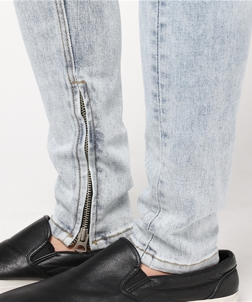 JACKROSE（ジャックローズ）の「ZIPダメージスキニーデニム（デニムパンツ・メンズ・ブラック/サックスブルー・L/M/S）」の11枚目の写真