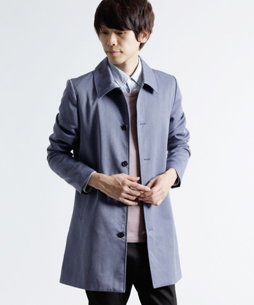 MONO-MART(モノマート)の「TRストレッチスーツ地ステンカラーコート(ステンカラーコート・メンズ・ベージュ/ネイビー/チャコールグレー/ブラウン/ブラック/ブラック系その他/グレー・M/L)」の20枚目の写真