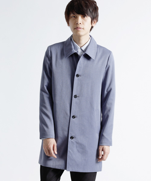 MONO-MART(モノマート)の「TRストレッチスーツ地ステンカラーコート(ステンカラーコート・メンズ・ベージュ/ネイビー/チャコールグレー/ブラウン/ブラック/ブラック系その他/グレー・M/L)」の21枚目の写真