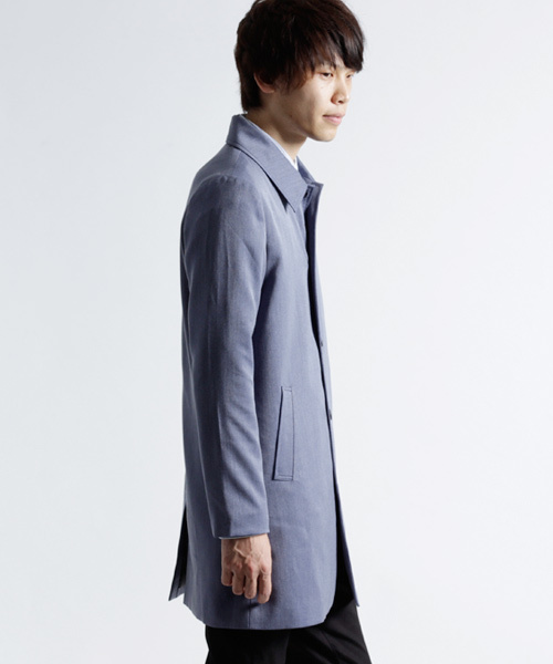 MONO-MART(モノマート)の「TRストレッチスーツ地ステンカラーコート(ステンカラーコート・メンズ・ベージュ/ネイビー/チャコールグレー/ブラウン/ブラック/ブラック系その他/グレー・M/L)」の22枚目の写真