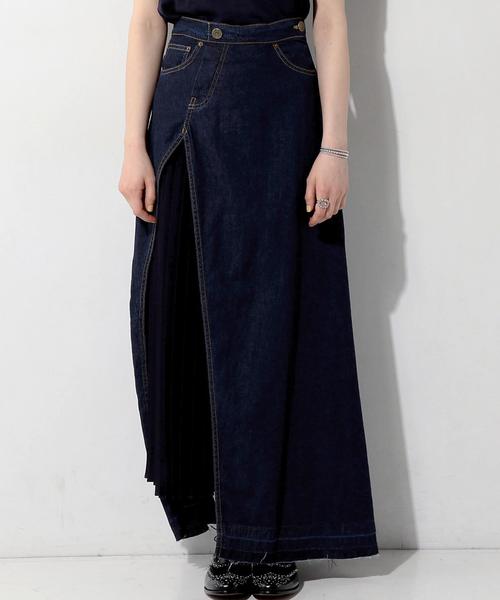 YASUTOSHI EZUMI デニムプリーツスカート ヤストシエズミ ezumi プリーツデニムスカート