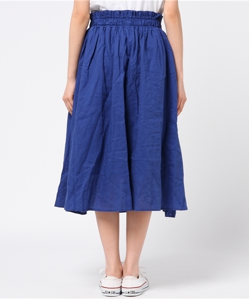 LBC(エルビーシー)の「リネンコットンギャザースカート (スカート・レディース・グレー/ブルー・MEDIUM/LARGE)」の5枚目の写真