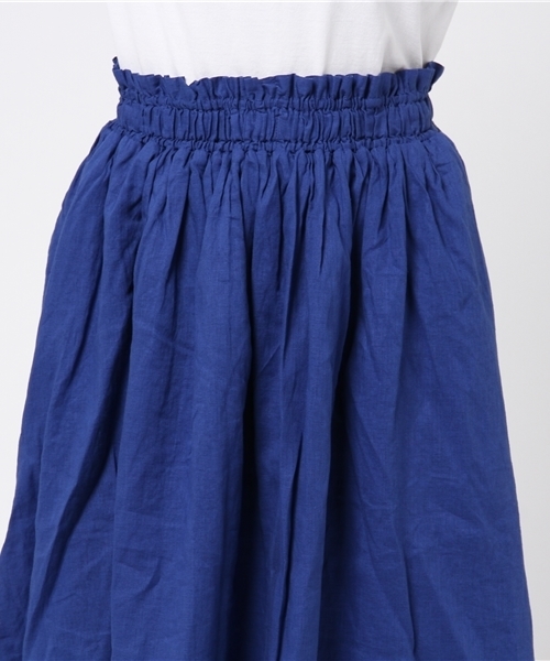 LBC(エルビーシー)の「リネンコットンギャザースカート (スカート・レディース・グレー/ブルー・MEDIUM/LARGE)」の6枚目の写真